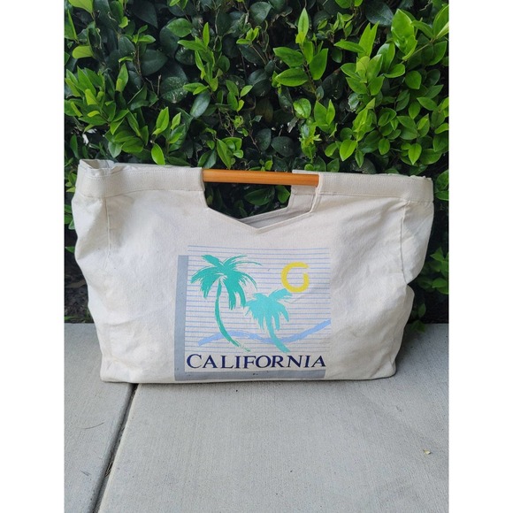 Vtg 1986 California Tote Beach Bag - Picture 2 of 8